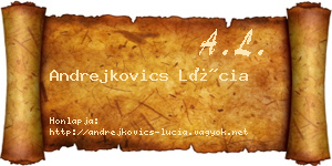Andrejkovics Lúcia névjegykártya